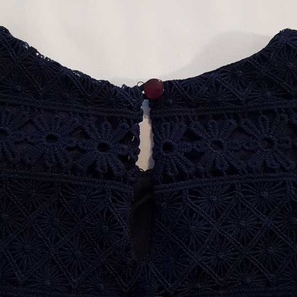 Monteau girl Blue overlay girls dressy top size 10/12 - Picture 5 of 6